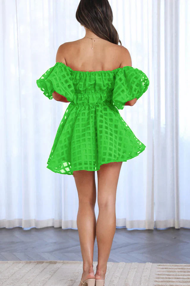 Evie - Robe Mini avec Manches Bouffantes