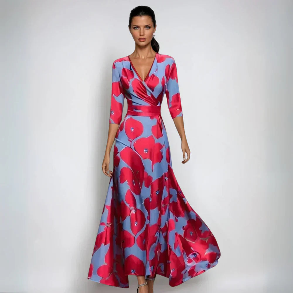 Elisa - Elegante Wikkeljurk met Bloemen