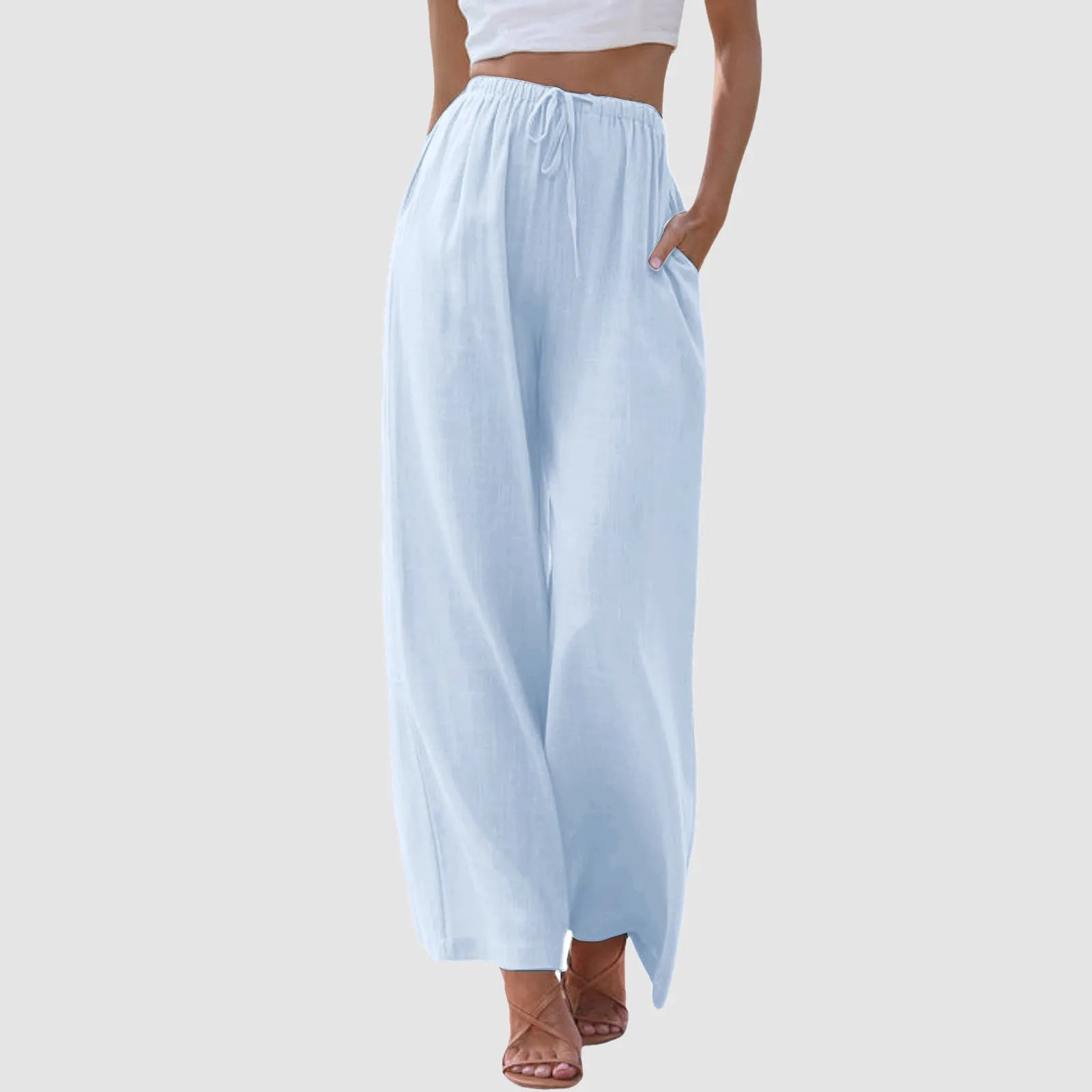 Clémence | Pantalon confort à jambe large et taille haute