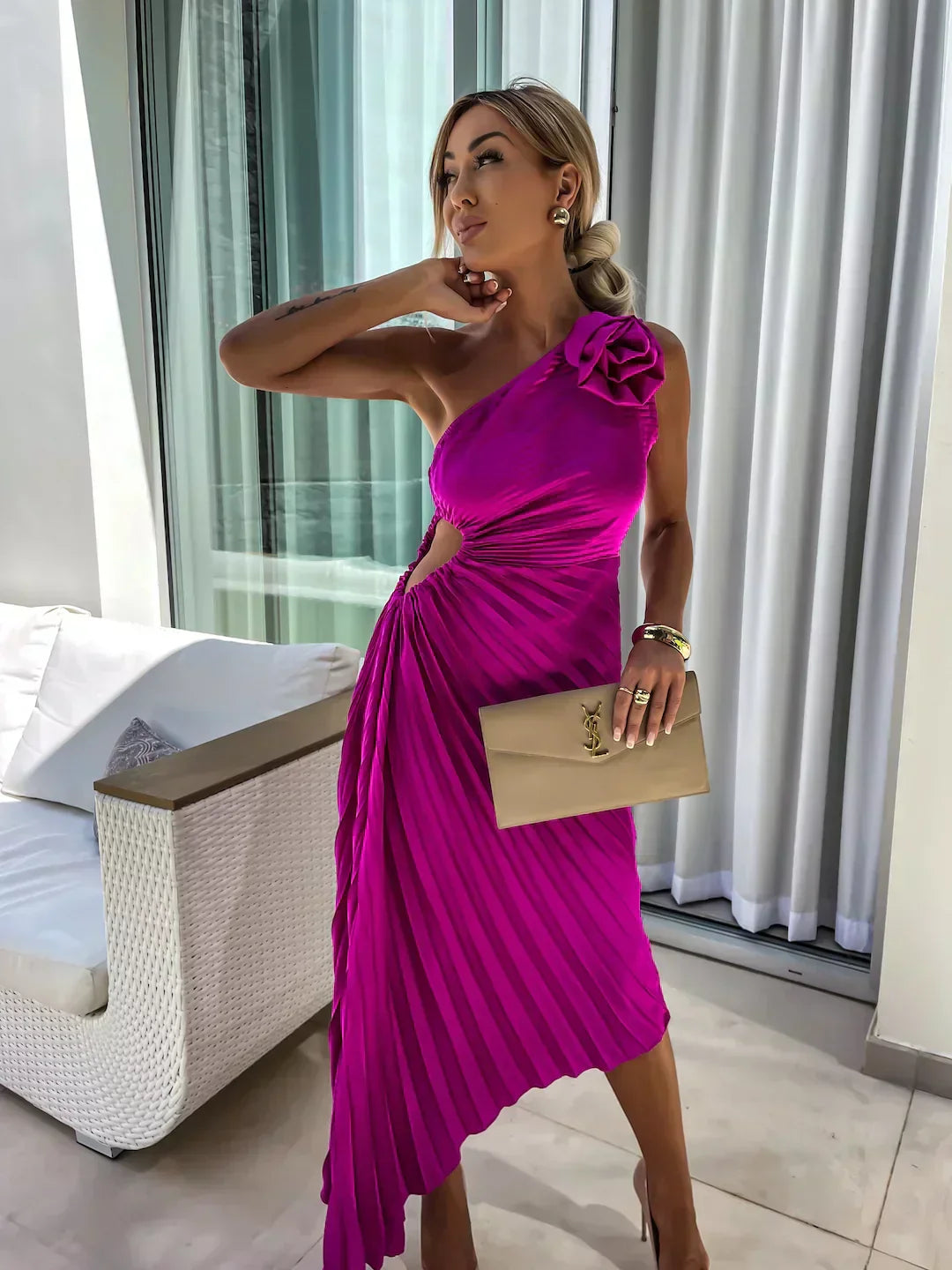 Lizbeth™ | Jurk met Bloemen Schouder