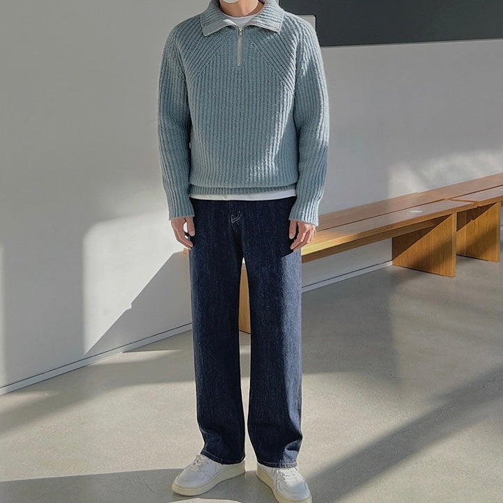 Laurent™ | Pull Azure à quart de zip