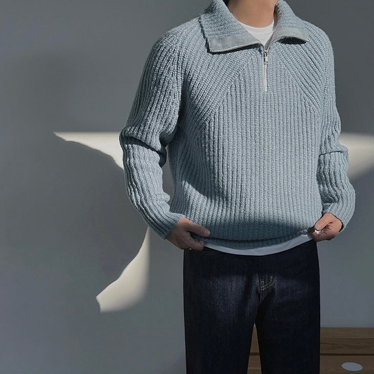 Laurent™ | Pull Azure à quart de zip