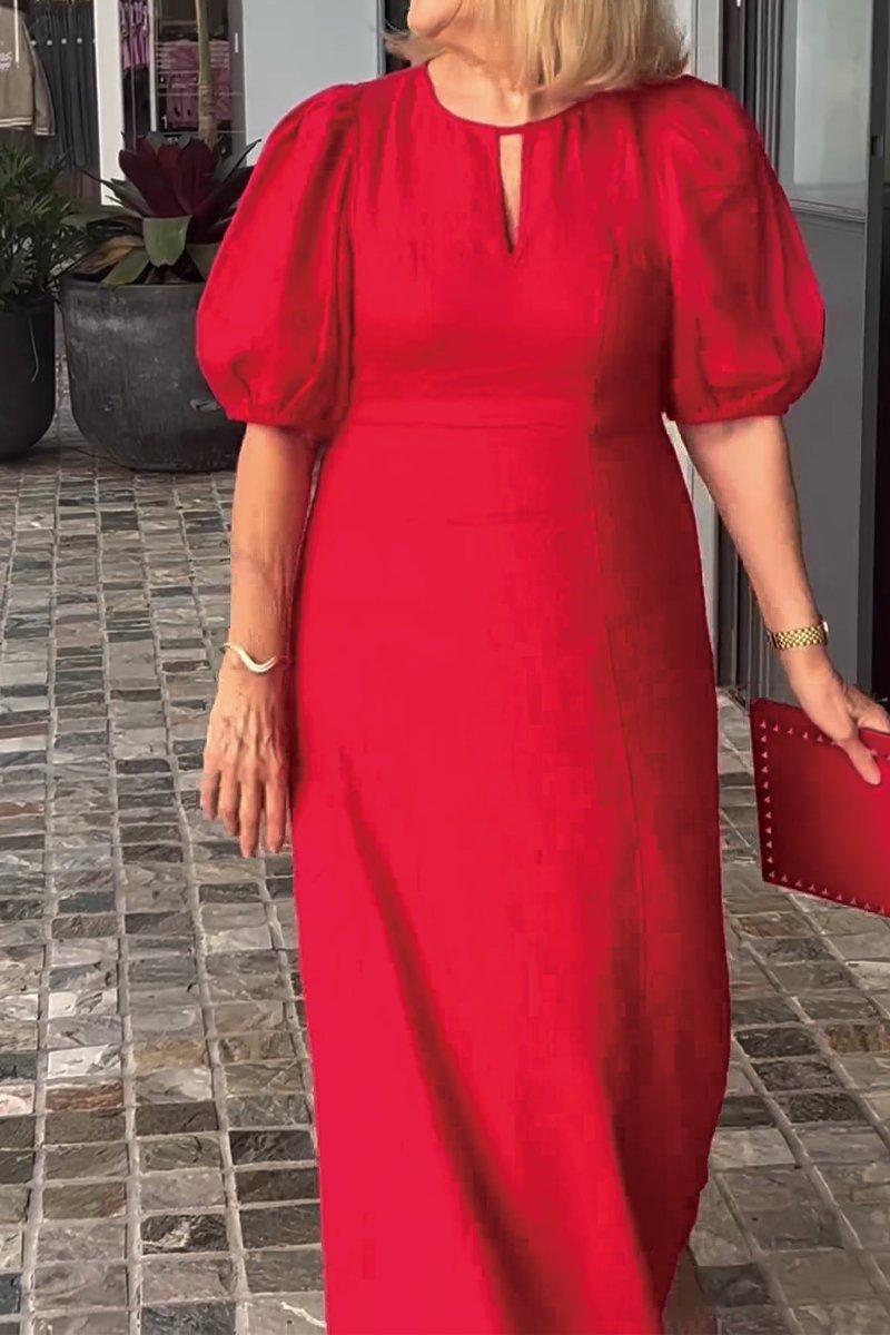 Jae™ | Robe Élégante à Manches Bouffantes