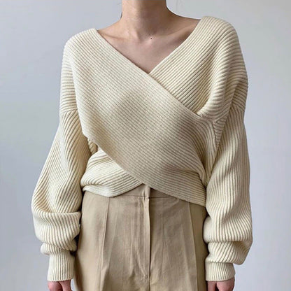 Le Clair™ | Pull en tricot croisé chic