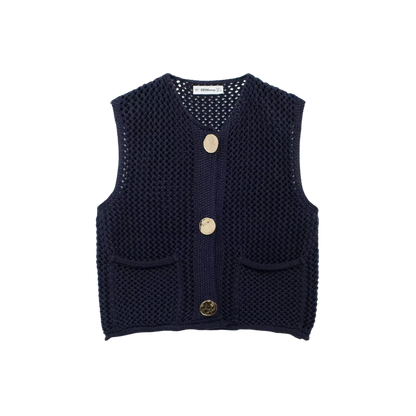 Eleanor | Le Gilet Boutonné Tricoté