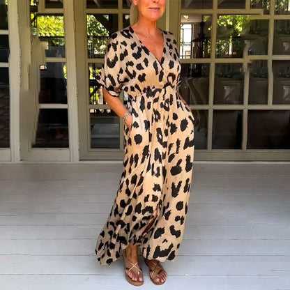 Helga - Maxijurk met luipaardprint