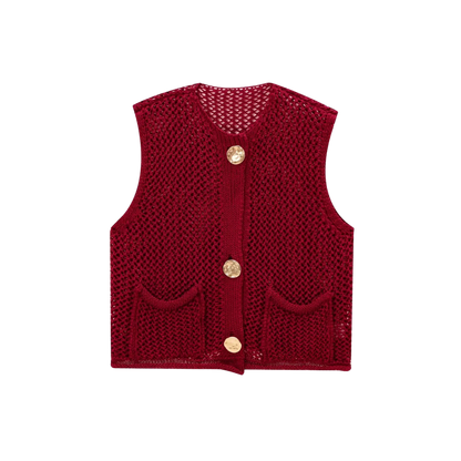 Eleanor | Le Gilet Boutonné Tricoté