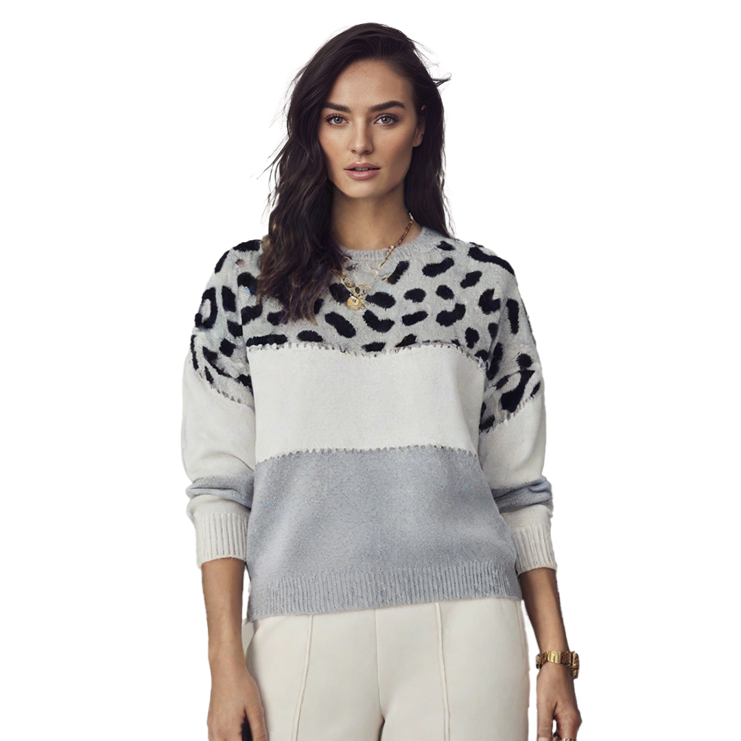 Edith | Pull élégant avec motif léopard