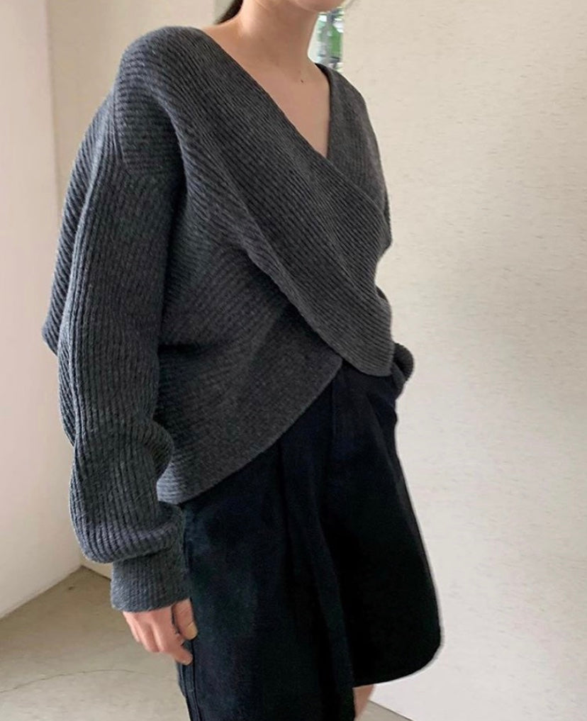 Le Clair™ | Pull en tricot croisé chic