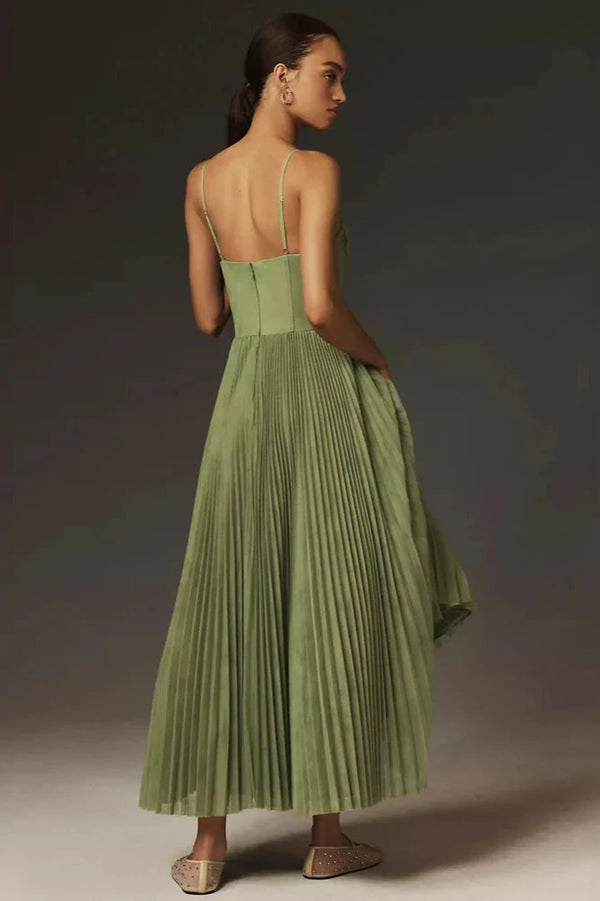 Elara™ | Plissé Tulle Jurk met Korset