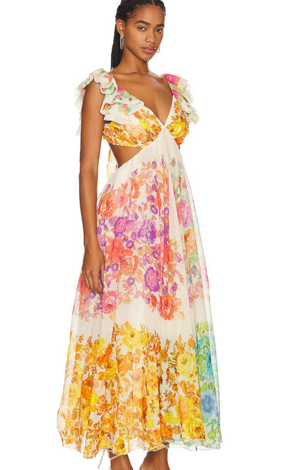 Linne - Zomerjurk met bloemenpatroon