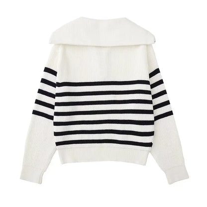 Laurent™ | Pull zippé rayé