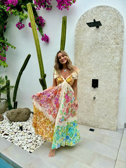 Linne - Zomerjurk met bloemenpatroon