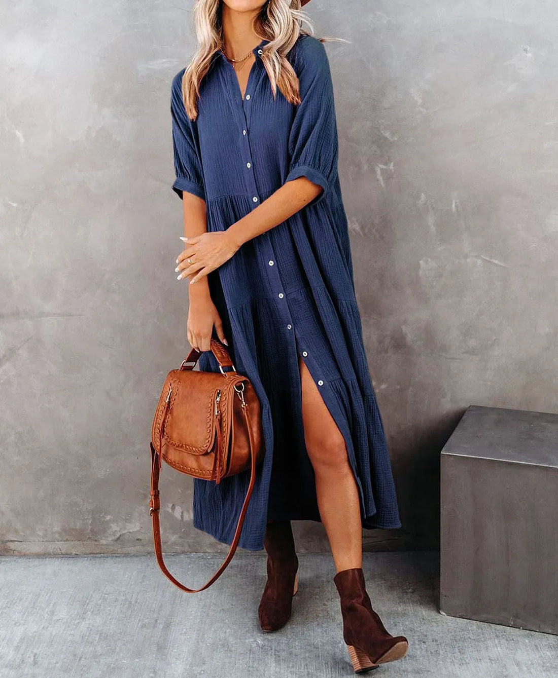 Klara - Midi-jurk met zakken