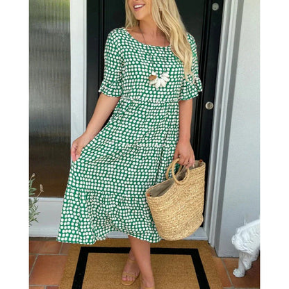 Darcy™ |  Robe mi-longue à manches courtes