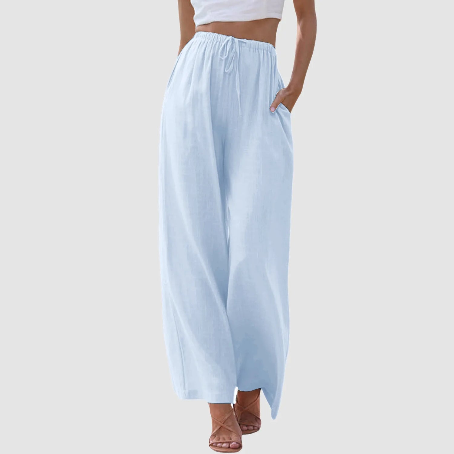 Clémence | Pantalon confort à jambe large et taille haute