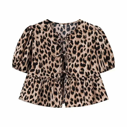 Georgette | Blouse Peplum Élégante à Nœud Avant