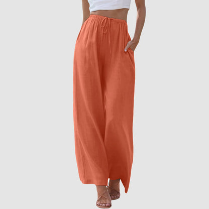 Clémence | Pantalon confort à jambe large et taille haute