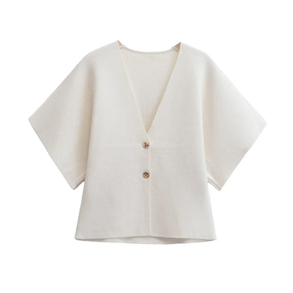 Francette | Blouse Boutonnée Minimaliste Chic