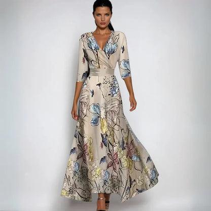Elisa - Elegante Wikkeljurk met Bloemen