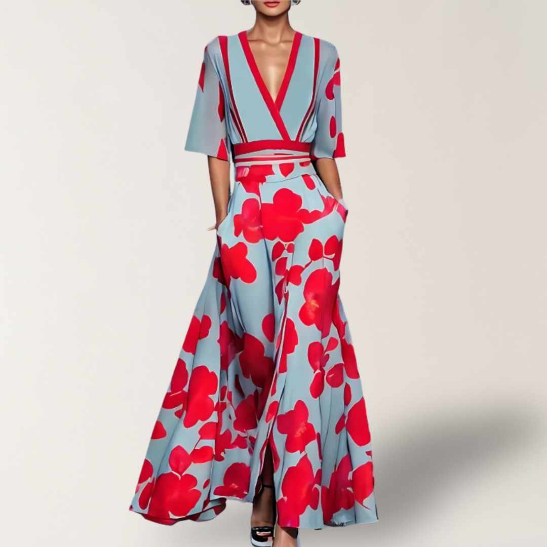 Elise™ | Robe Portefeuille Élégante Fleurie