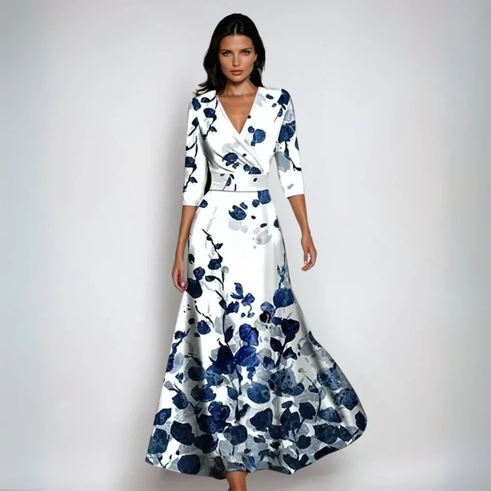 Elisa - Elegante Wikkeljurk met Bloemen