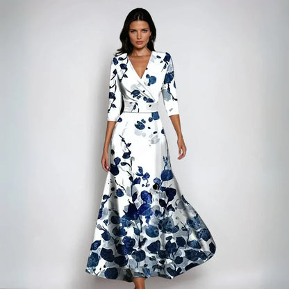 Elisa - Elegante Wikkeljurk met Bloemen