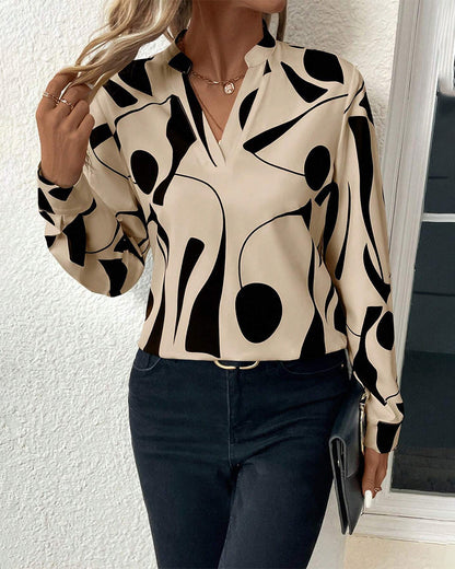 Amandine | Blouse Imprimée Avec Col Haut