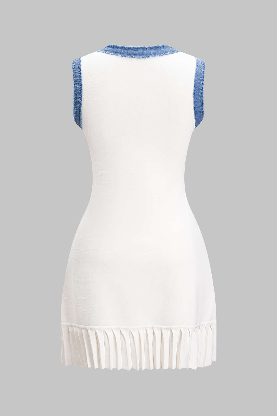 Amélie - Robe Pull Sans Manches Patchwork en Tricot Métallisé