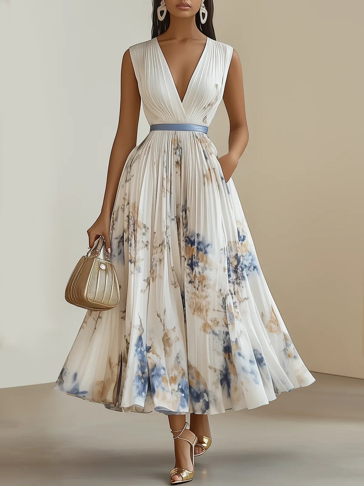 Isabel | Vestido Midi Estampado Elegante
