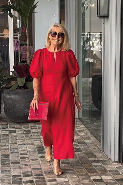 Jae™ | Robe Élégante à Manches Bouffantes