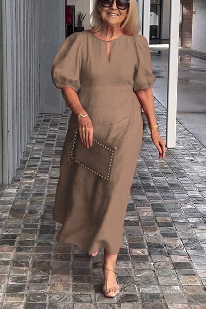 Jae™ | Robe Élégante à Manches Bouffantes