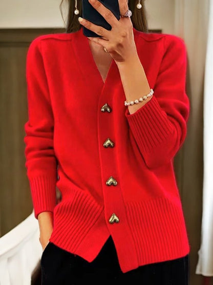 Géraldine | Gilet avec Boutons en Forme de Cœur